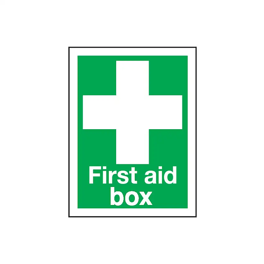 Sitesafe First Aid Box Vinyl Sign 150mm x 200mm