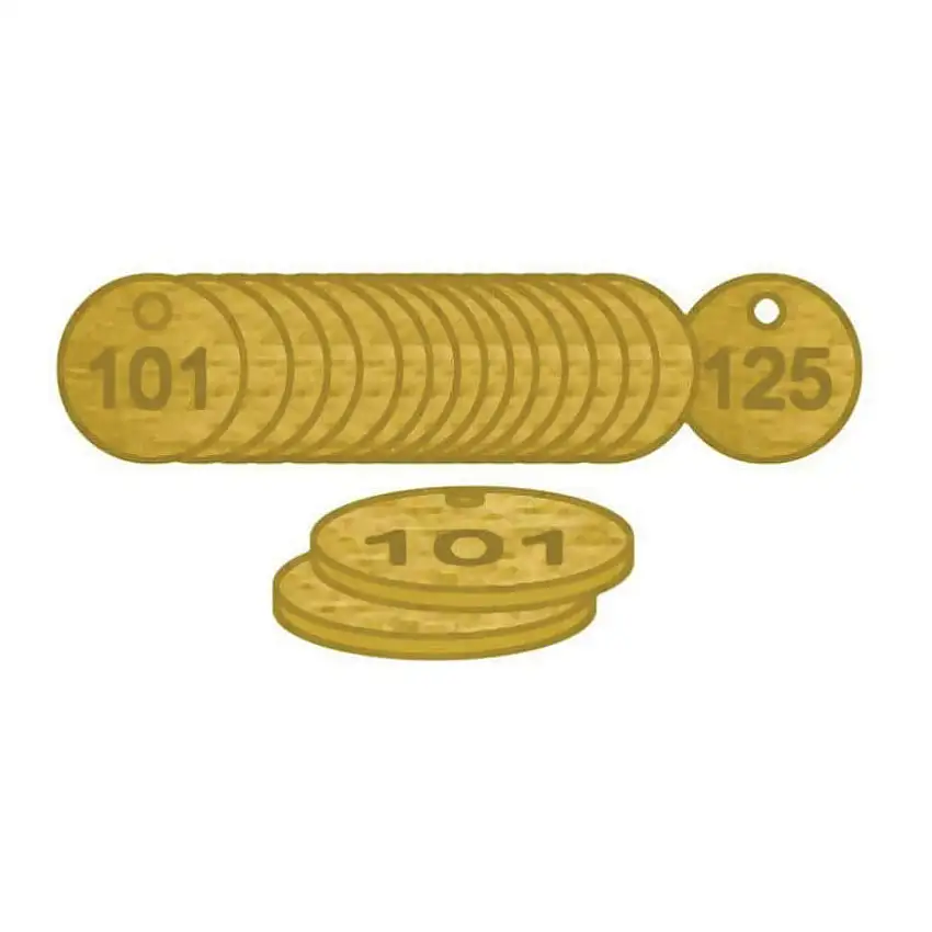 Centurion Europe 27MM DIA. BRASS UNFILLED TAGS (1TO 25)