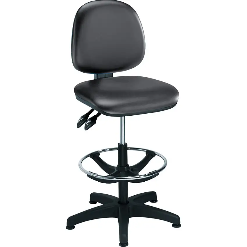 Tc MEDIUM BACK DRAUGHTSMANS CHAIR VINYL BLACK