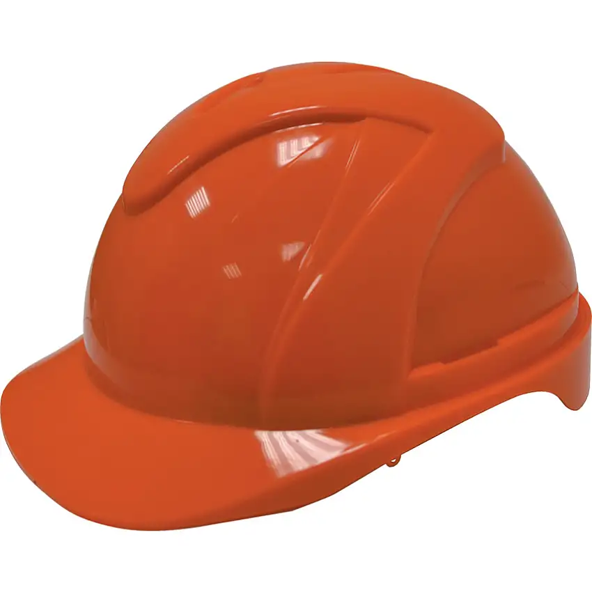 Tuffsafe Safety Helmet, Orange, ABS, Vented, Standard Peak, Includes Side Slots