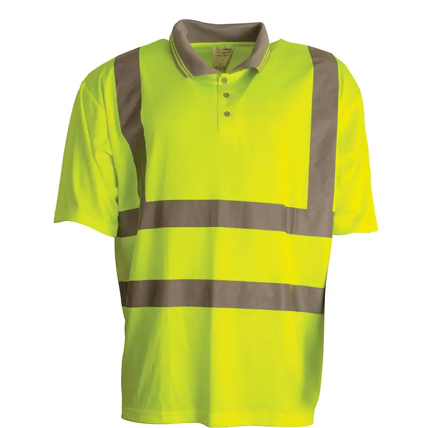 Tuffsafe Polo Shirt, Unisex, Yellow, Polyester, Short Sleeve, XL