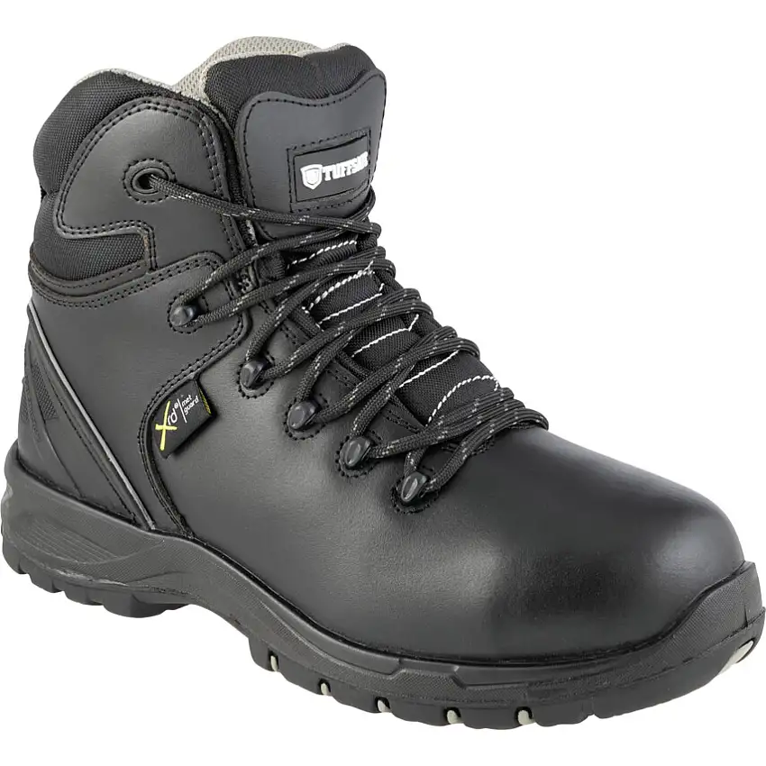 Tuffsafe Women's Metal Safety Boots, Size 4, Black, Leather Upper, Composite Toe Cap, EN ISO 20345:2011