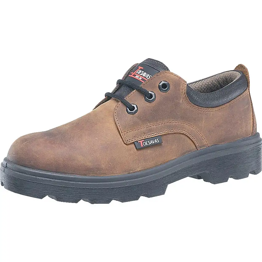 Toesavers Unisex Metal Safety Shoes, Size 3, Brown, Leather Upper, Steel Toe Cap, S3, EN ISO 20345:2011