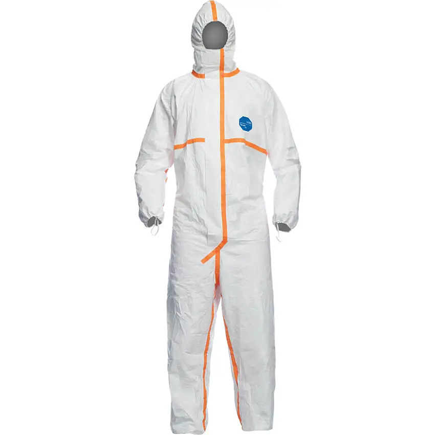 Tyvek Pro-Tech CHA5, Chemical Protective Coveralls, Disposable, Type 3/4/5/6, White, Tyvek® 800, Zipper Closure, Chest 52-54", 2XL