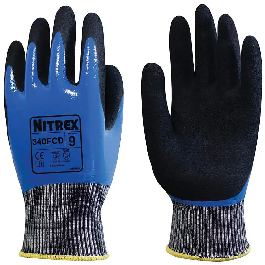 Unigloves Keeping You Safe 13GGBLUECUT RESIST DOUBLEDIP NITRILECOAT GLOVEPAIR(SIZE-10)(BX-10)