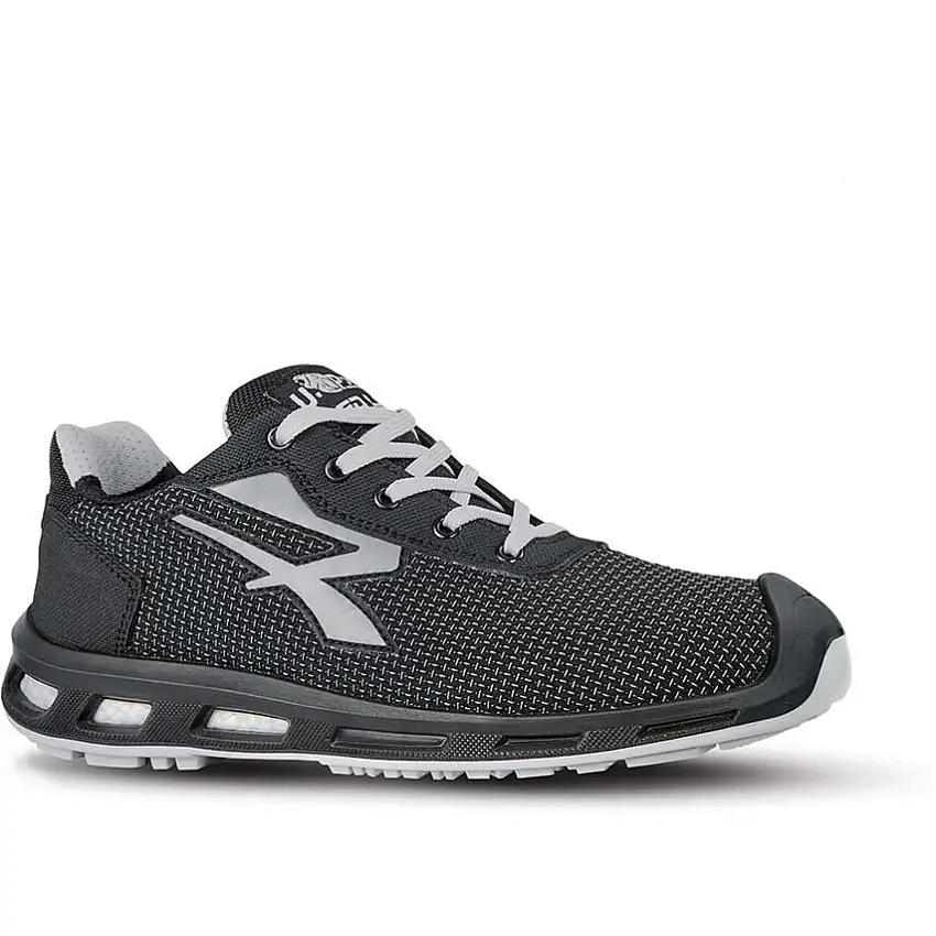 U Power Raptor Unisex Safety Trainers, Size 10, Black, ESD, Polyurethane Upper, Aluminium Toe Cap, S3, EN ISO 20345:2011