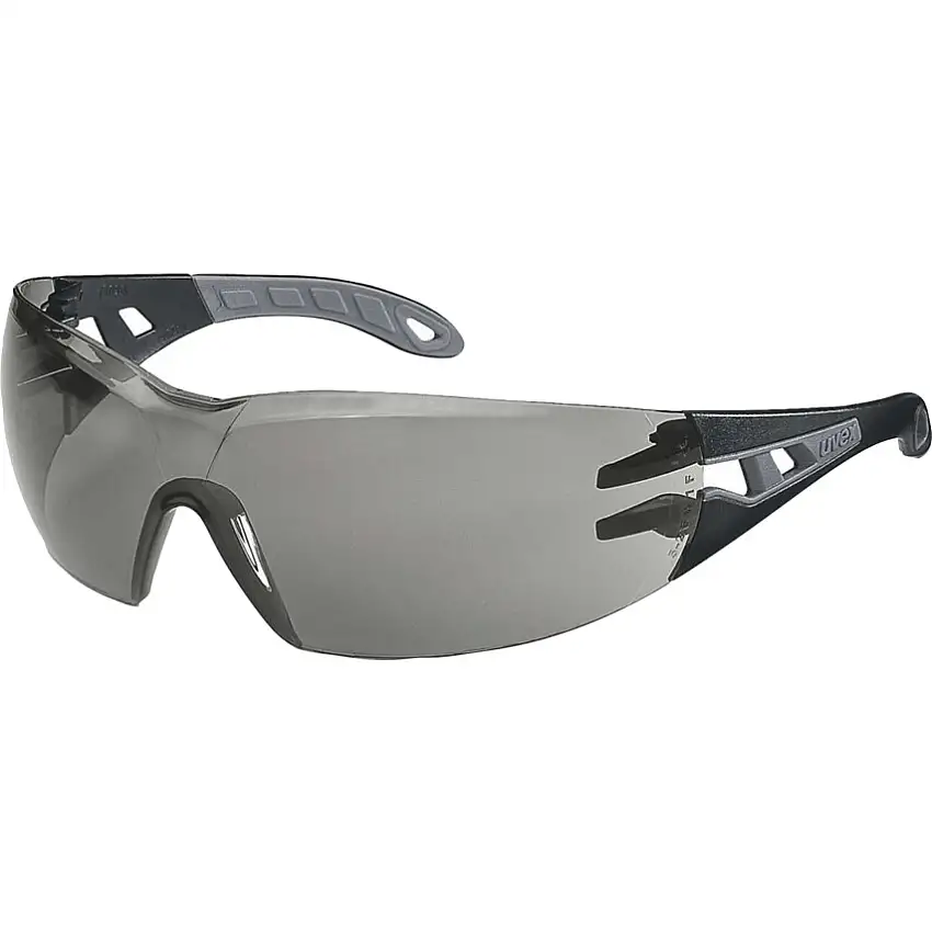 uvex Pheos, Safety Glasses, Grey Lens, Frameless, Black/Grey Frame, Anti-Fog/Impact-resistant/Scratch-resistant/Sun Glare/UV-resistant
