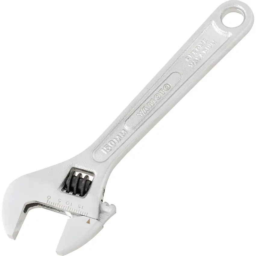 Yamoto Adjustable Spanner, Chrome Vanadium Steel, 6in./150mm Length, 20mm Jaw Capacity
