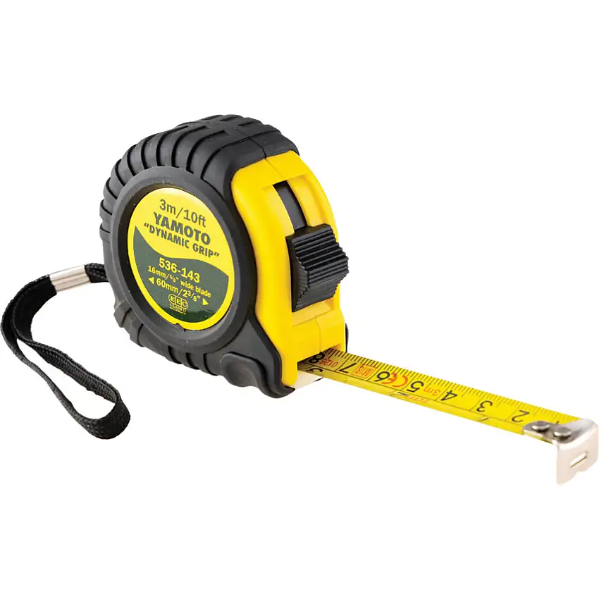 Yamoto Dynamic Grip, 3m / 10ft, Heavy Duty Tape Measure, Metric and Imperial, Class II