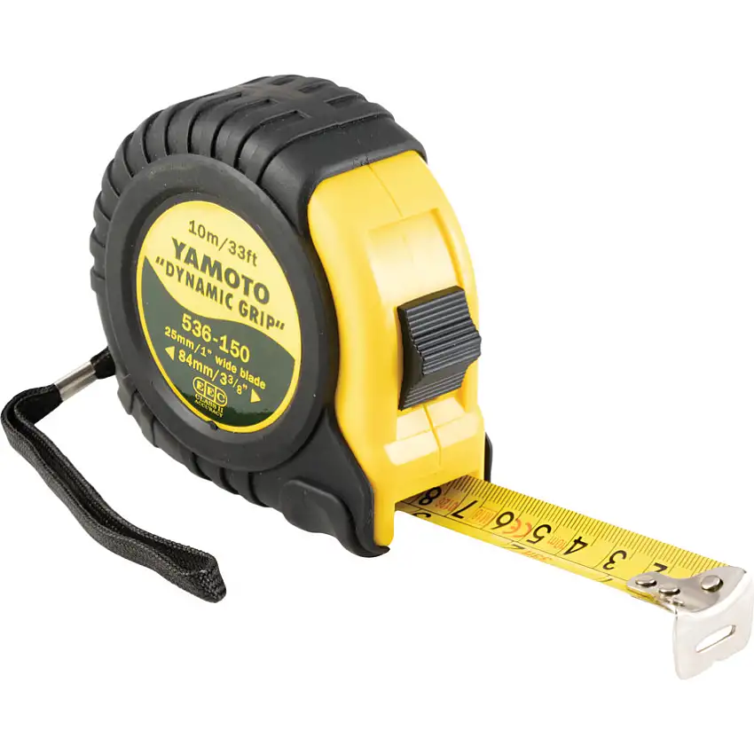 Yamoto Dynamic Grip, 10m / 33ft, Heavy Duty Tape Measure, Metric and Imperial, Class II