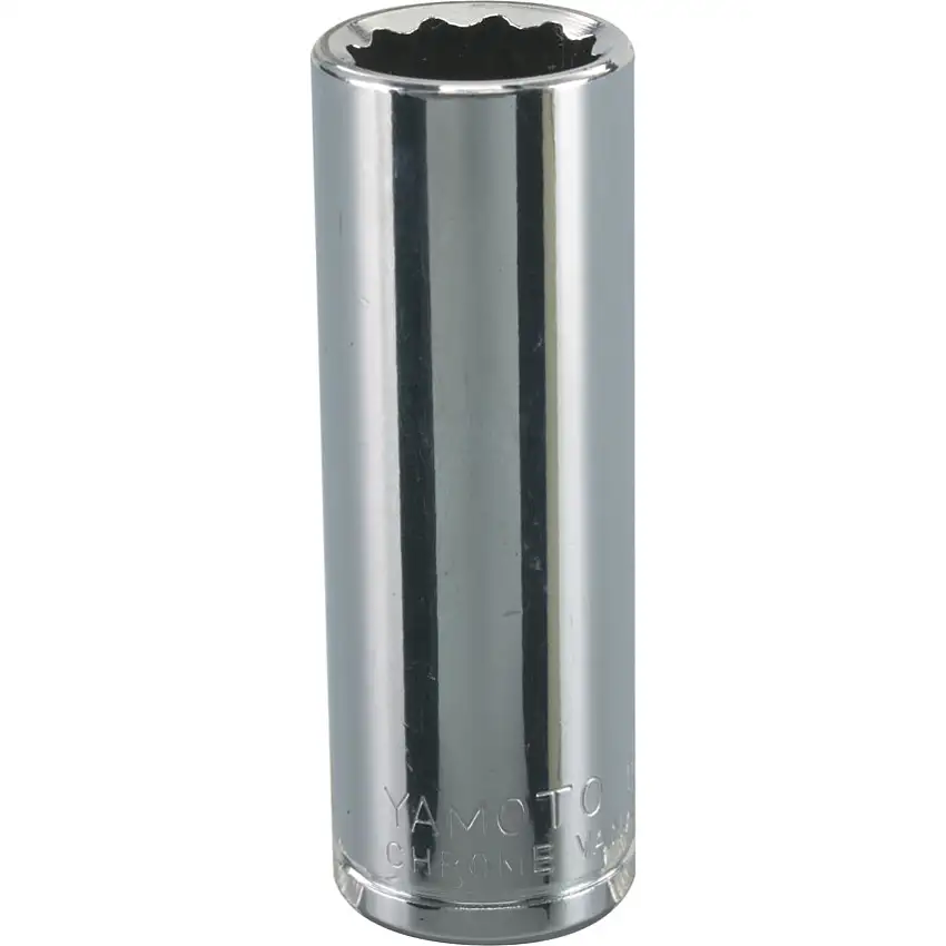 Yamoto 3/8in. Drive, Deep Bi-Hexagon Socket, 11/16in. AF, Polished Finish