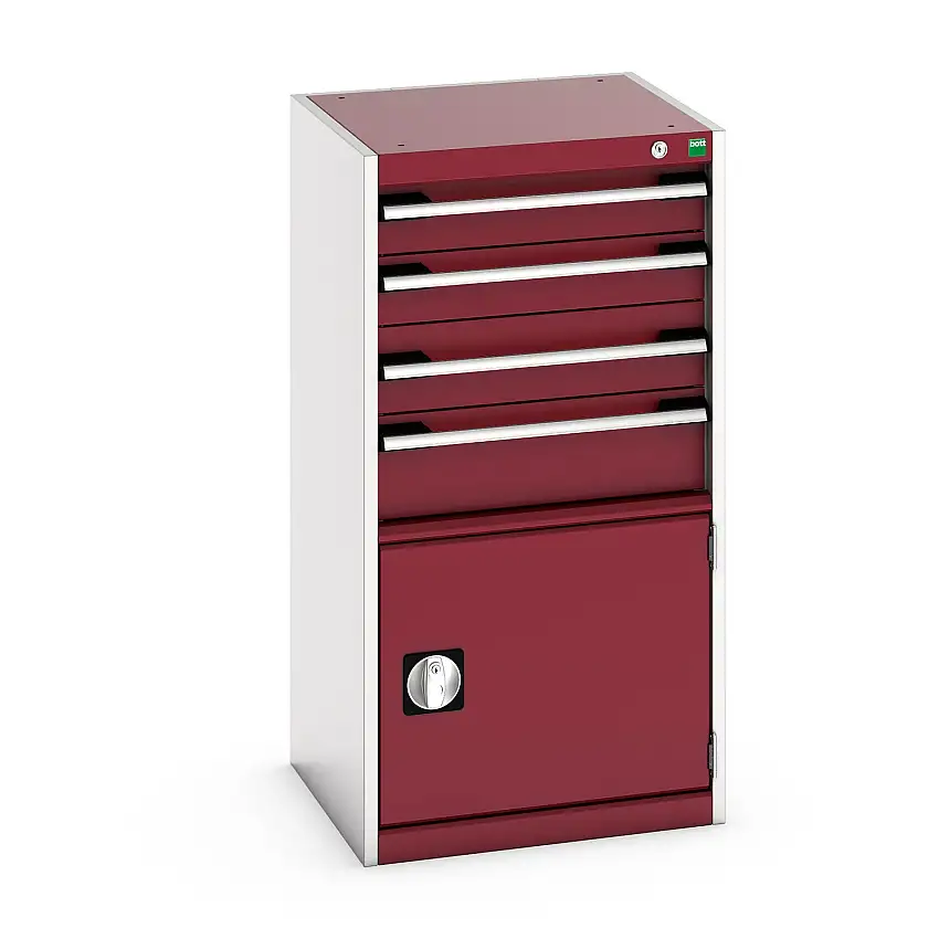 525mm (w) x 1000mm (h) x 525 (d) Bott Cubio Cabinet (Crimson Red) - 40010043.24V