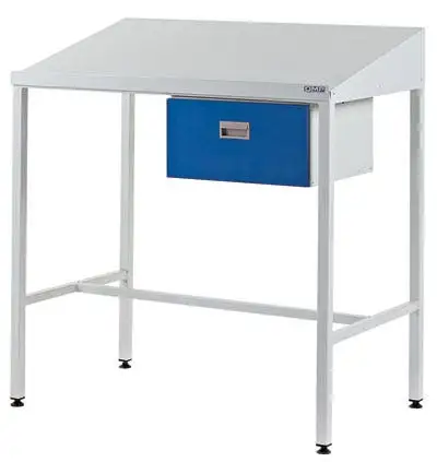QMP 1060 x 1000 x 460mm Sloping Top Workstation with Single Drawer