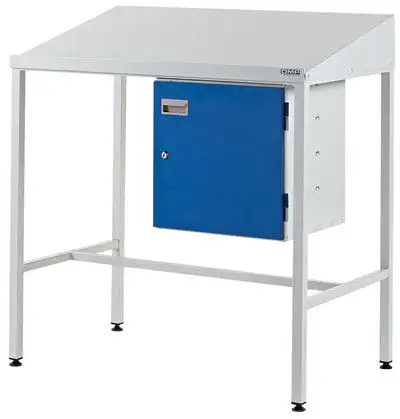 QMP 1060 x 1000 x 460mm Sloping Top Workstation with Cupboard