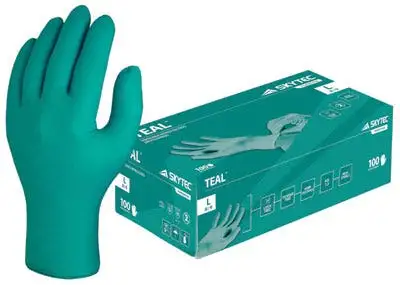 Skytec Teal Disposable Gloves