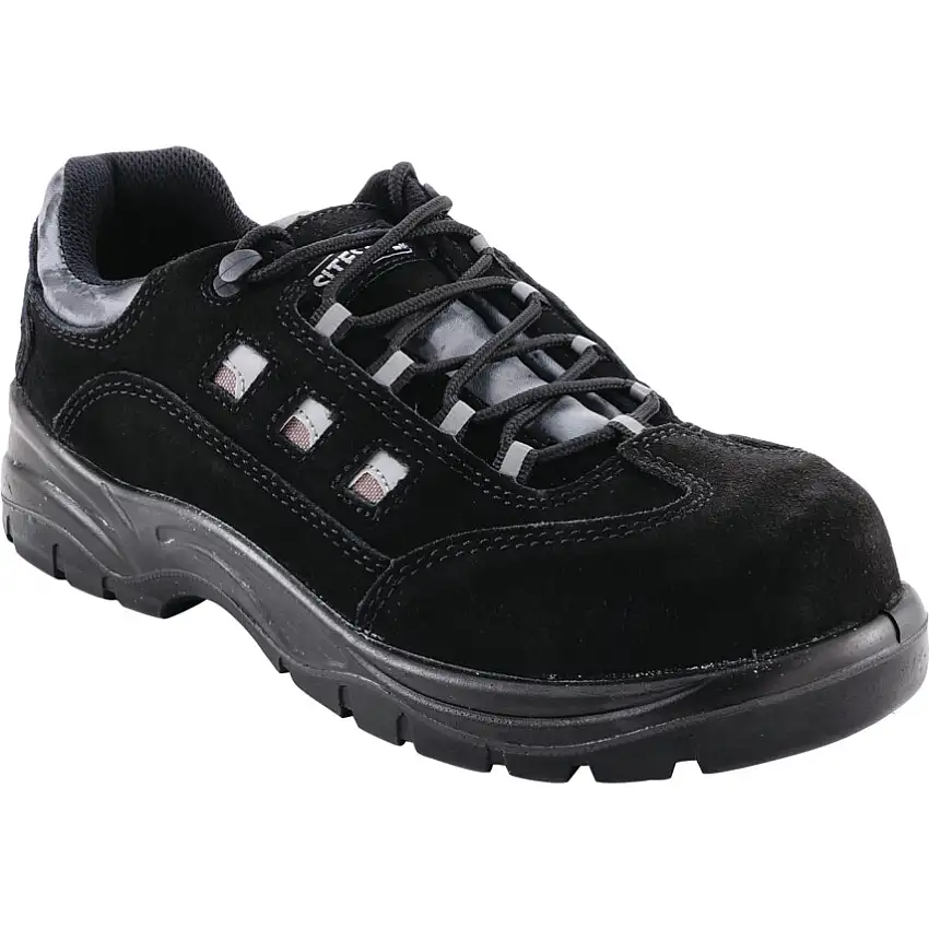 Sitesafe Unisex Safety Trainers, Size 7, Black, Leather Upper, Composite Toe Cap, S1P, EN ISO 20345:2011