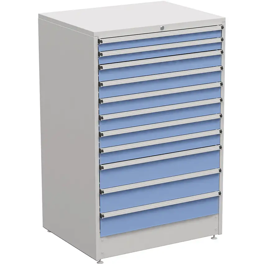Treston Drawer Cabinet, 11 Drawers, Blue, 1400 x 910 x 715mm