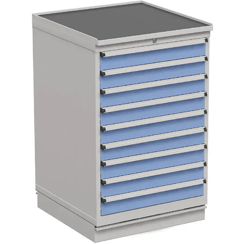 Treston Drawer Cabinet, 9 Drawers, Blue, 1100 x 715 x 715mm