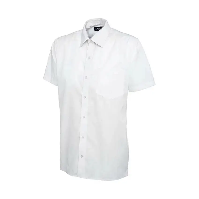 Uneek UC714 S/S MENS POPLIN SHIRT WHITE 17.5"